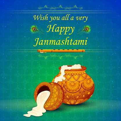 Happy Janmashtami Wallpaper Background向量圖形及更多Krishna Janmashtami圖片 ...