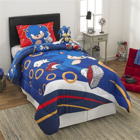 Sonic the Hedgehog Bed-in-a-Bag, Kids Bedding Bundle Set, 4-Piece Twin - Walmart.com - Walmart ...