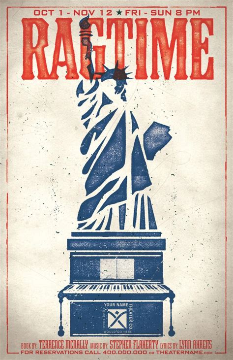 Ragtime Poster Design | Etsy in 2021 | Poster design, Musical theatre posters, Graphic design poster