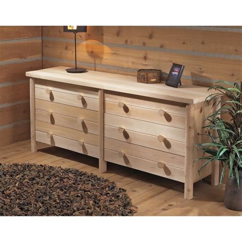 Rustic Natural Cedar Furniture Company Cedar Log Dresser, 6 Drawer ...