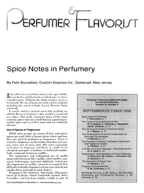 Spice Notes in Perfumery | PDF | Perfume | Clove