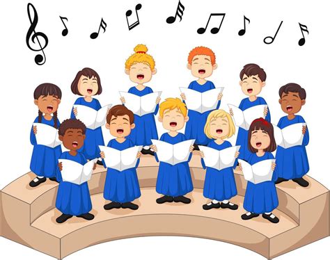 Choir girls and boys singing a song 8733562 Vector Art at Vecteezy