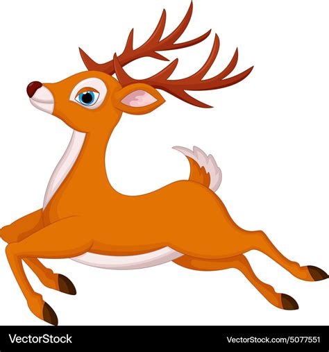 Cartoon deer running Royalty Free Vector Image