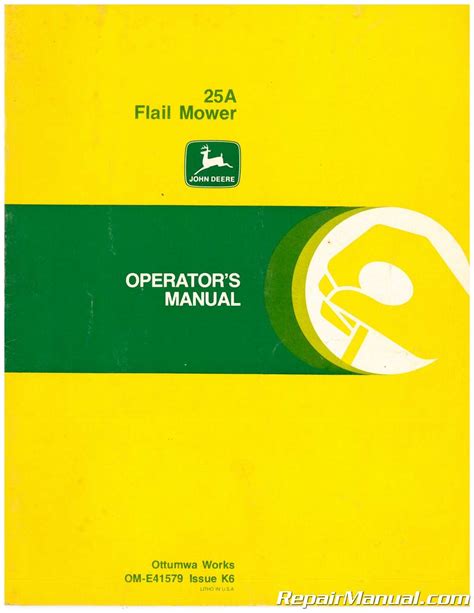 John Deere 25A Flail Mower Operators Manual