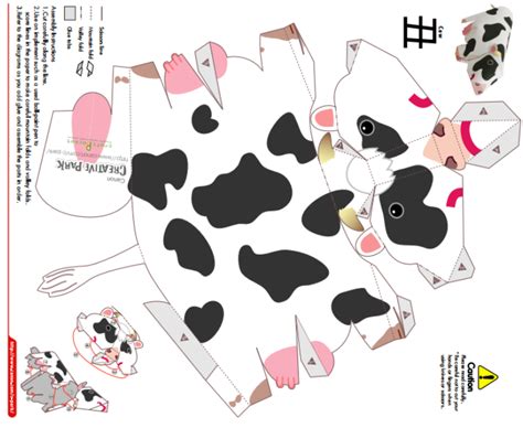 cow template | Paper animals, Paper dolls, Paper crafts diy