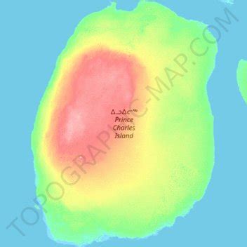 Prince Charles Island topographic map, elevation, terrain