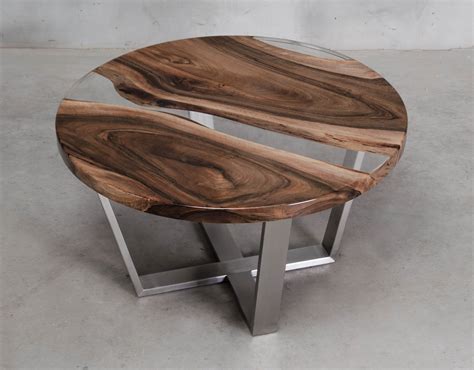 Round WOOD COFFEE Table Custom Size Epoxy Table Walnut Slab | Etsy