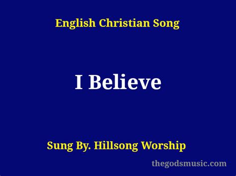 I Believe Song Lyrics