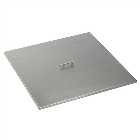 Brushed Stainless Steel Square Fire Pit Cover - T.O.P