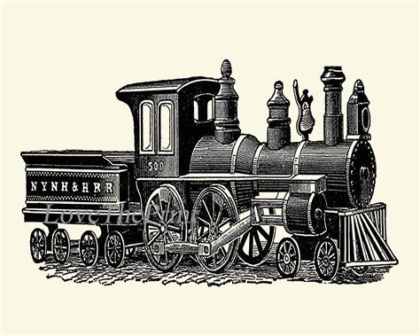 Vintage Train Print SET of 4 Art Prints Antique Locomotive | Etsy