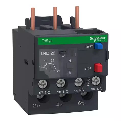 Thermal overload relay,TeSys Deca,16-24A,1NO+1NC,class 10A,lugs ring terminal | Schneider ...