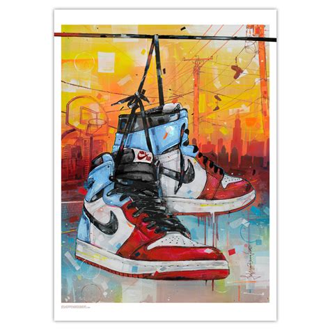 Nike air Jordan 1 High fearless ‘unc Chicago’ poster (50x70cm) – Jos ...