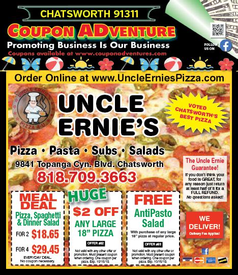 CH01 Uncle Ernies Pizza 91311 0819 | Coupon ADventures