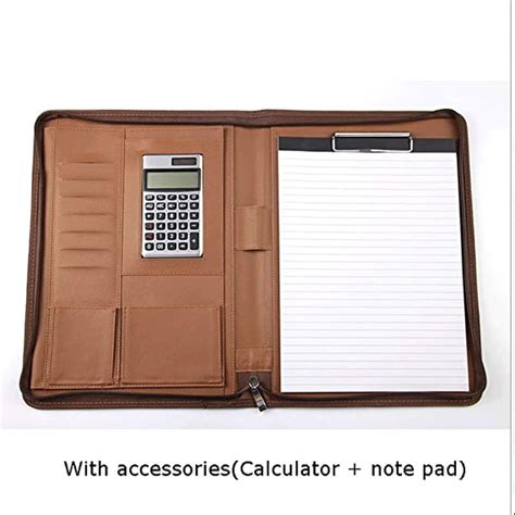 Clipboard A4PU Leather File Folder With Calculator Multifunction Office Supplies Organizer ...