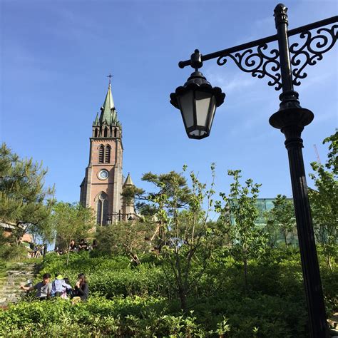 Myeongdong Cathedral in Seoul. Seoul, Getaways, Lamp Post, Cathedral ...