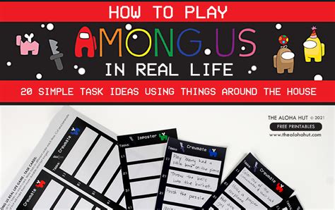 Among Us Tasks In Real Life Printable