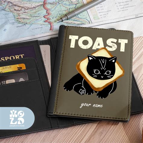 Cat and Toast Passport Cover, Custom Passport Cover, Gift for Cat Owners, Cute Cat Passport ...