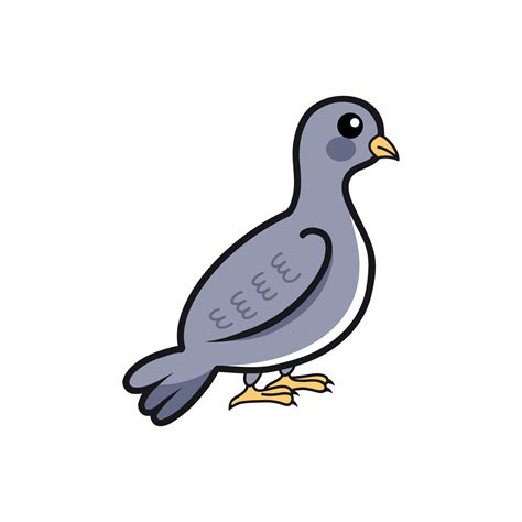 Cute pigeon on white background. Vector illustration for child. Doodle ...