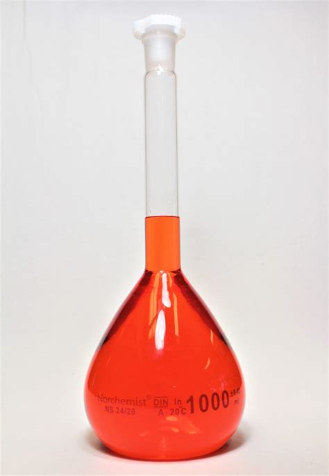 Volumetric Flask, Borosilicate Glass, 1000 ml - Norchemist