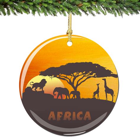 Africa Christmas Ornament Porcelain African Serengeti