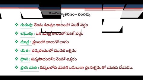 Telugu grammar - Telugu Chandassu - YouTube