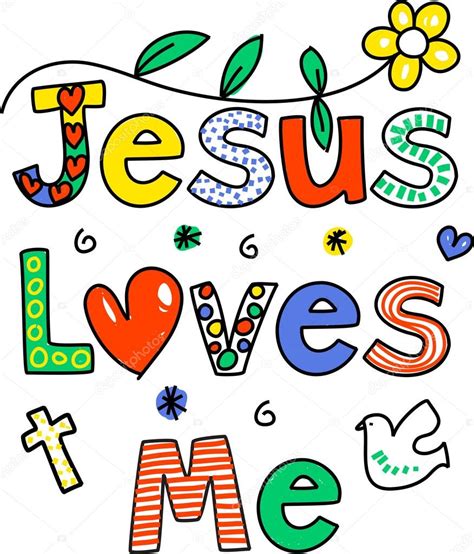 Sign that says Jesus Loves me . Stock Vector by ©Prawny 64286881