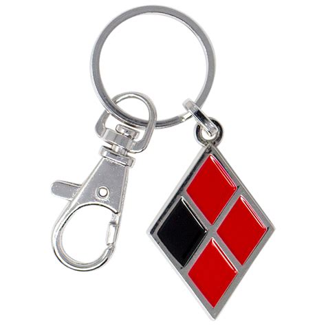 Harley Quinn Diamond Symbol Enamel Keychain