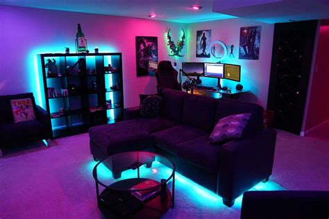 RGB Man Cave via Reddit user stea1e | Chill room, Man cave bedroom ...