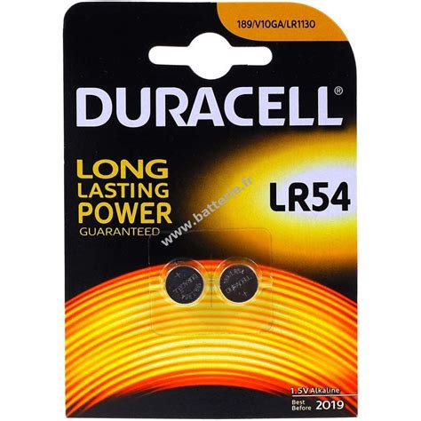 Duracell Batterie bouton LR54 LR1130 AG10 Blister de 2 » batterie.fr