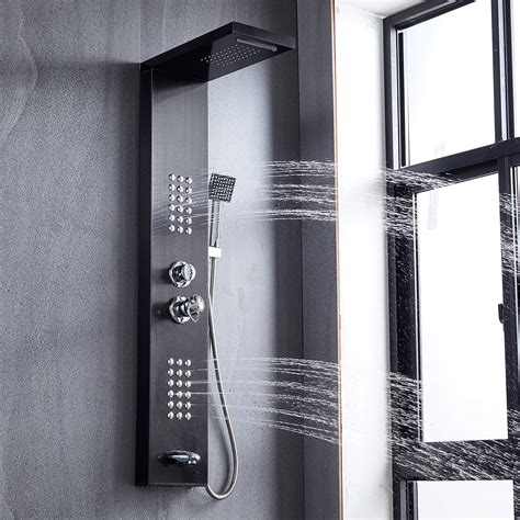 Delavin Multi Fuction Shower Panel, Shower Tower, Rainfall Waterfall Stainless Steel Shower ...