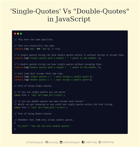 ‘Single-Quotes’ Vs “Double-Quotes” in JavaScript | by Bunlong | Medium