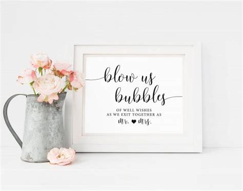 Wedding Bubbles Sign, Blow Bubbles Sign, Bubbles Send Off Sign, Bubbles ...