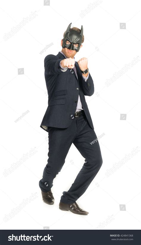 Handsome Man Suit Wearing Batman Mask Stock Photo 424841368 | Shutterstock