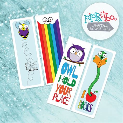 4 Printable Animal Bookmarks for Kids DIGITAL DOWNLOAD Instant ...