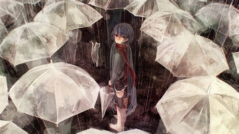 anime girls, Umbrella, Rain, Vocaloid, Hatsune Miku HD Wallpapers ...