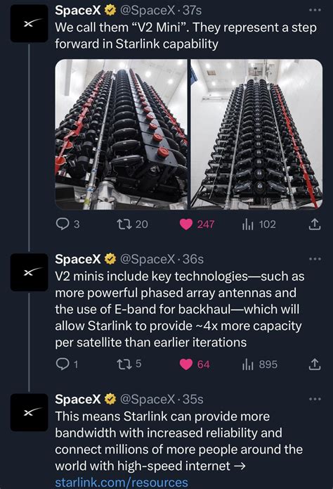 V2 mini Starlink satellite : r/Starlink