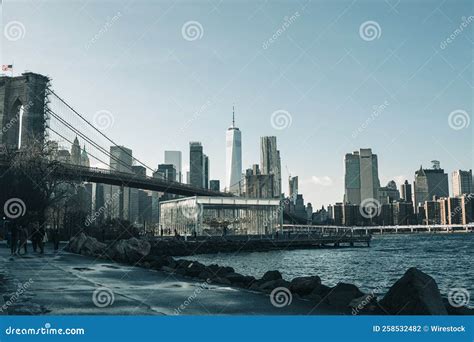 New York City Skyline in Winter Editorial Photography - Image of ...