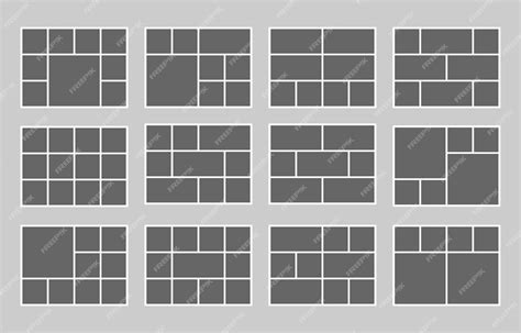 Premium Vector | Simple Moodboard Grid Photo Collage Templates Set