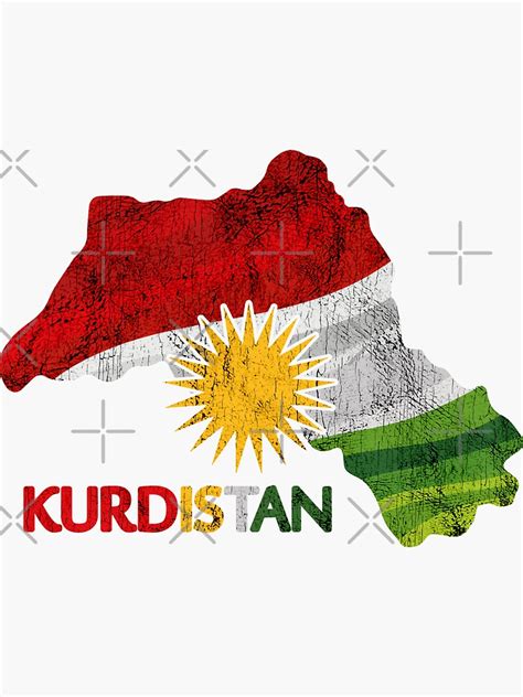 "Flag Map of Kurdistan - Map Kurdistan" Sticker for Sale by ariaarti | Redbubble