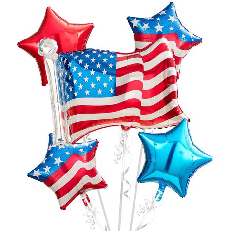 Party City American Flag Balloon Bouquet, Party Supplies, 5 Count - Walmart.com - Walmart.com