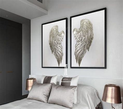 Large Angel Wings Silver Wall Decor Oversize painting Set of 2 | Etsy in 2021 | Silver wall ...