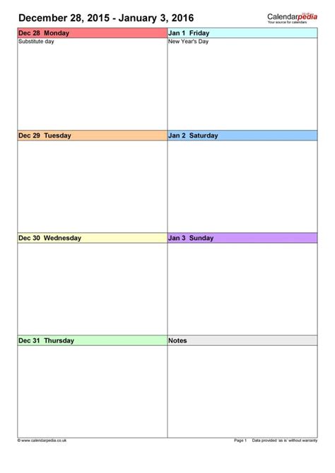 26 Blank Weekly Calendar Templates [PDF, Excel, Word] ᐅ TemplateLab