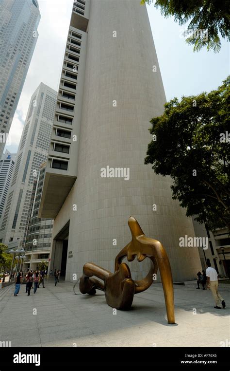 Henry Moore sculpture Reclining Figure dated 1938 and installed outside OCBC Bank Singapore in ...