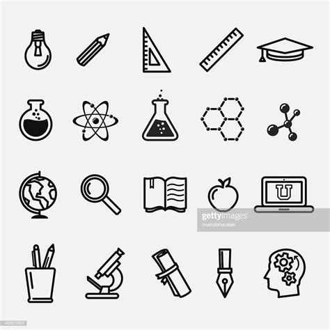 Education and science icons set. Hi-res jpg file is included. | Science ...