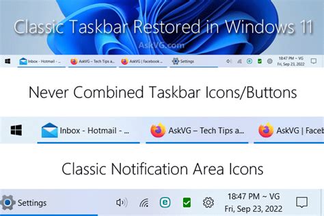 How to Restore or Enable Classic Taskbar in Windows 11 (All Versions) – AskVG