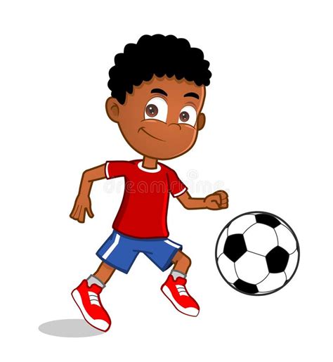 Little boy playing soccer stock illustration. Illustration of kicking ...