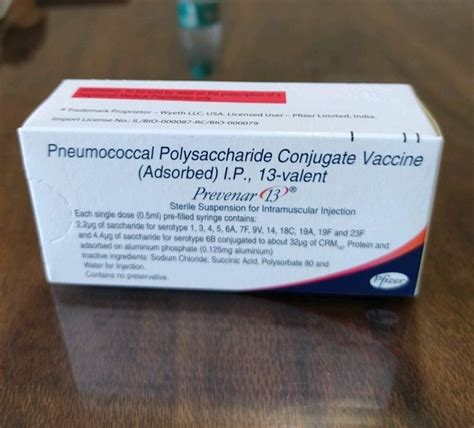 Prevenar 13 Pneumococcal Polysaccharide Conjugate Vaccine IP, Pfizer, Prescription at Rs 3000 in ...