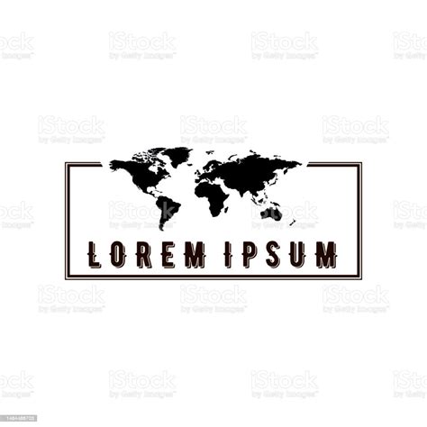 World Map Logo Black Map Design For Logo Vector Illustration Stock Illustration - Download Image ...