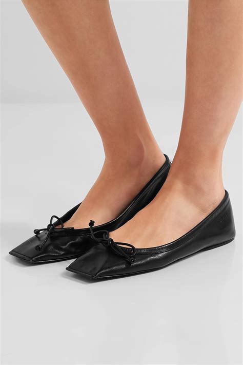 Balenciaga Leather Ballet Flats in Black - Lyst