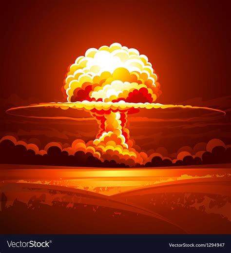 Nuclear explosion in thick smoke. Vector illustration. Download a Free Preview or High Quality ...